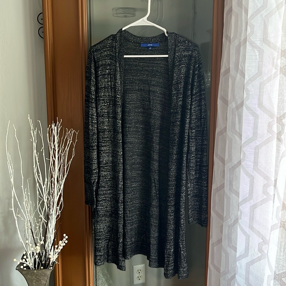 Long black and silver sweater